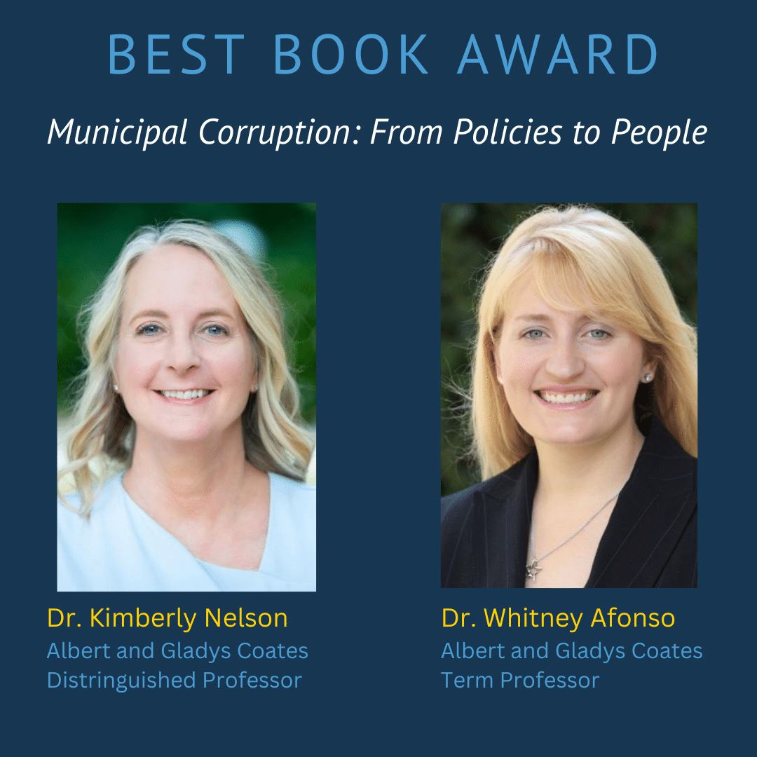 Two School faculty members win Best Book Award from ASPA for joint publication Featured Image