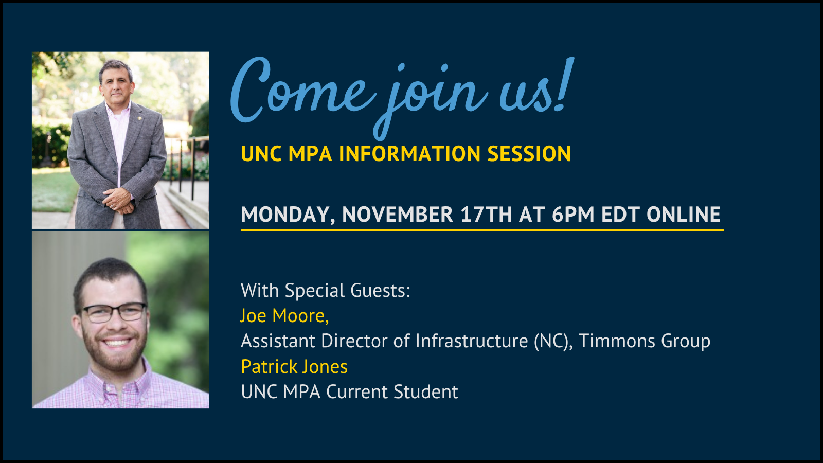 UNC MPA General Information Session Featured Image