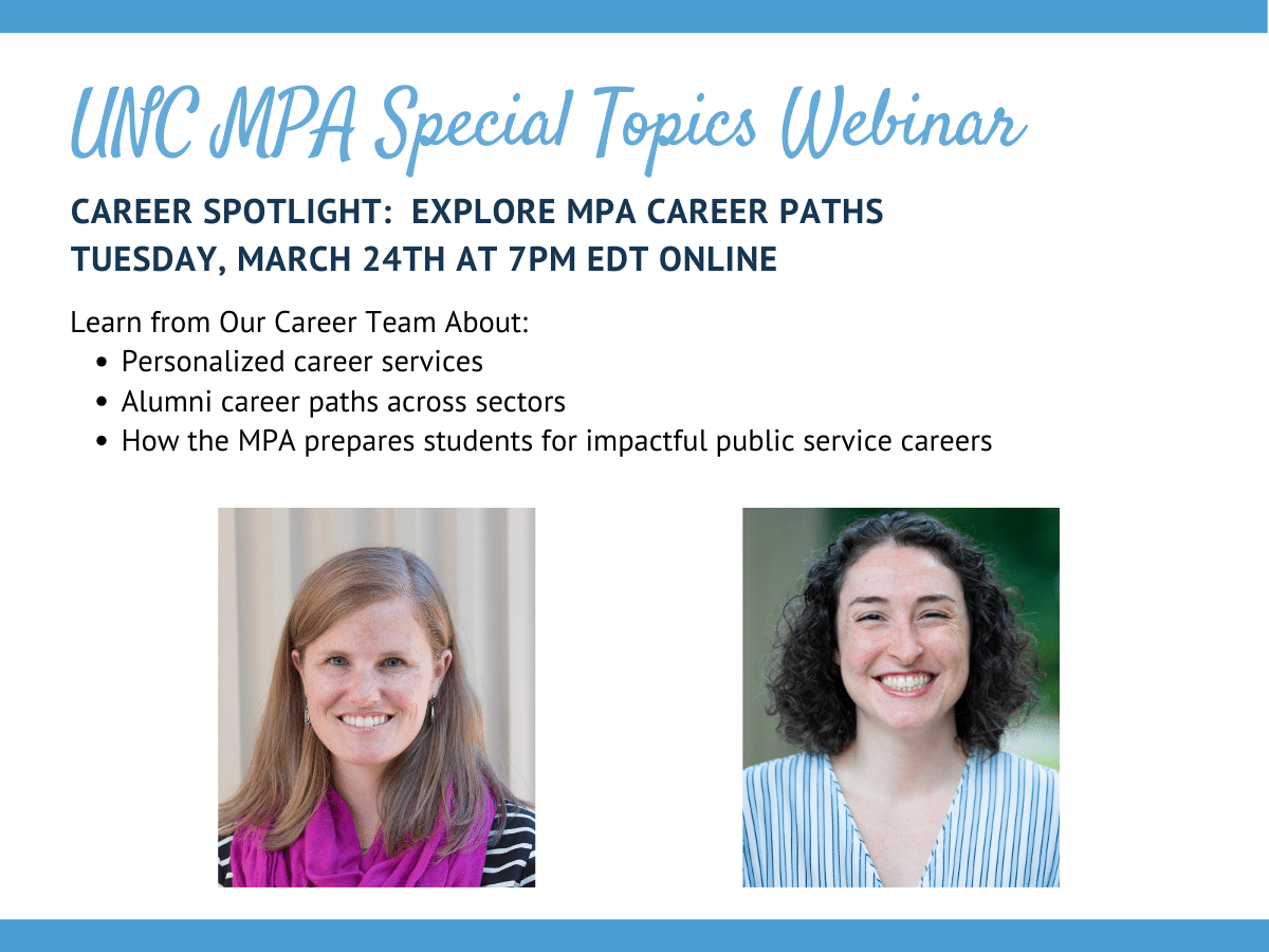 UNC MPA Career Spotlight Special Topics Webinar Featured Image