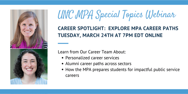 UNC MPA Career Spotlight Special Topics Webinar Featured Image